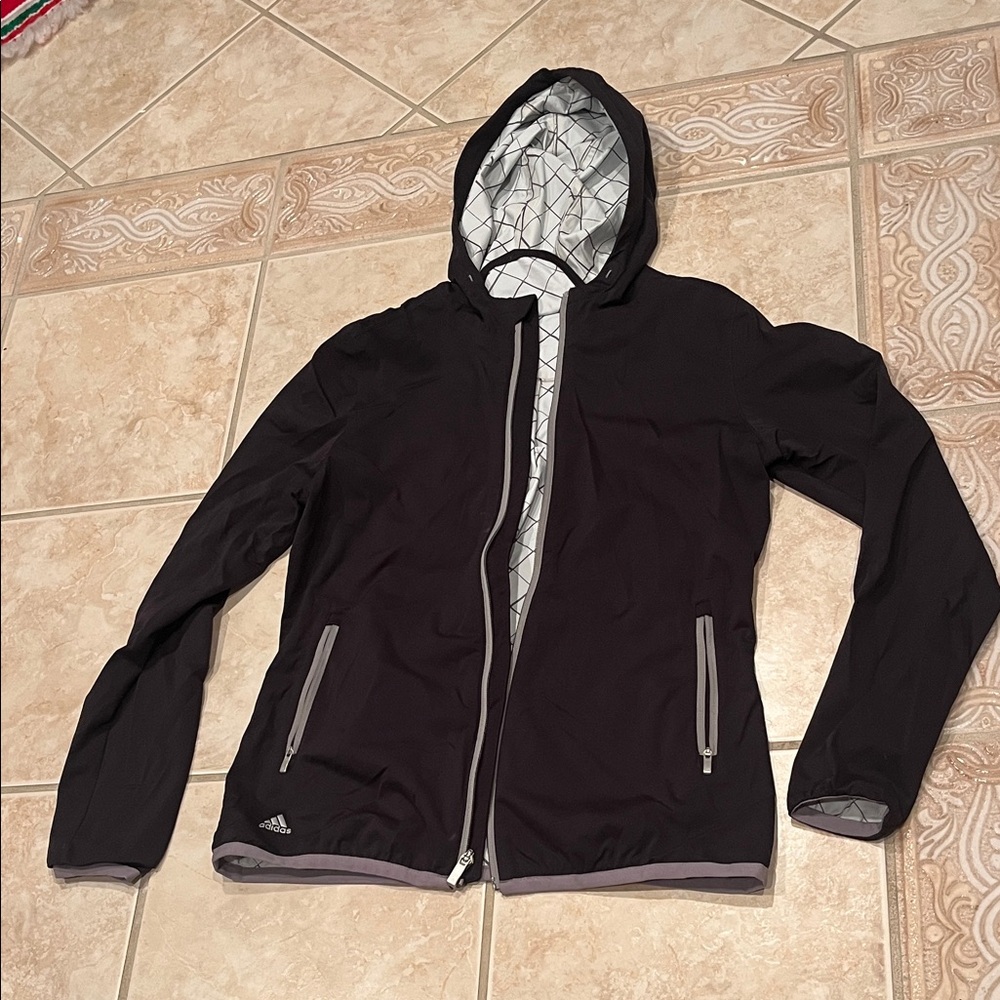 Adidas Climastorm Jacket with Black and White Pattern
